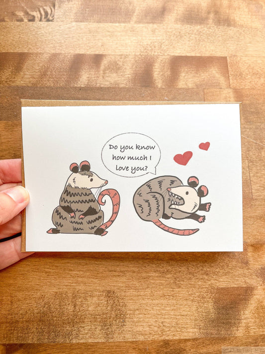 I Would Pretend To Die For You Opossum Card and Envelope