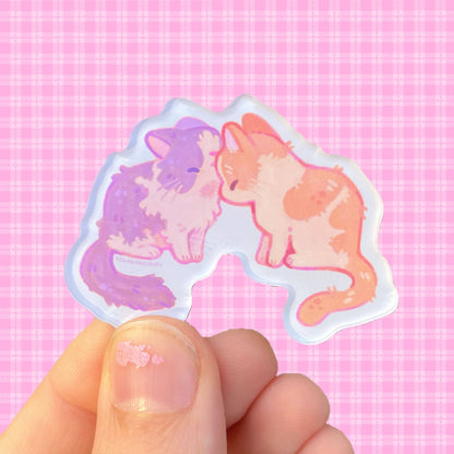 Kissing Kitties Acrylic Magnet