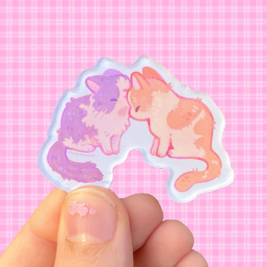 Kissing Kitties Acrylic Magnet