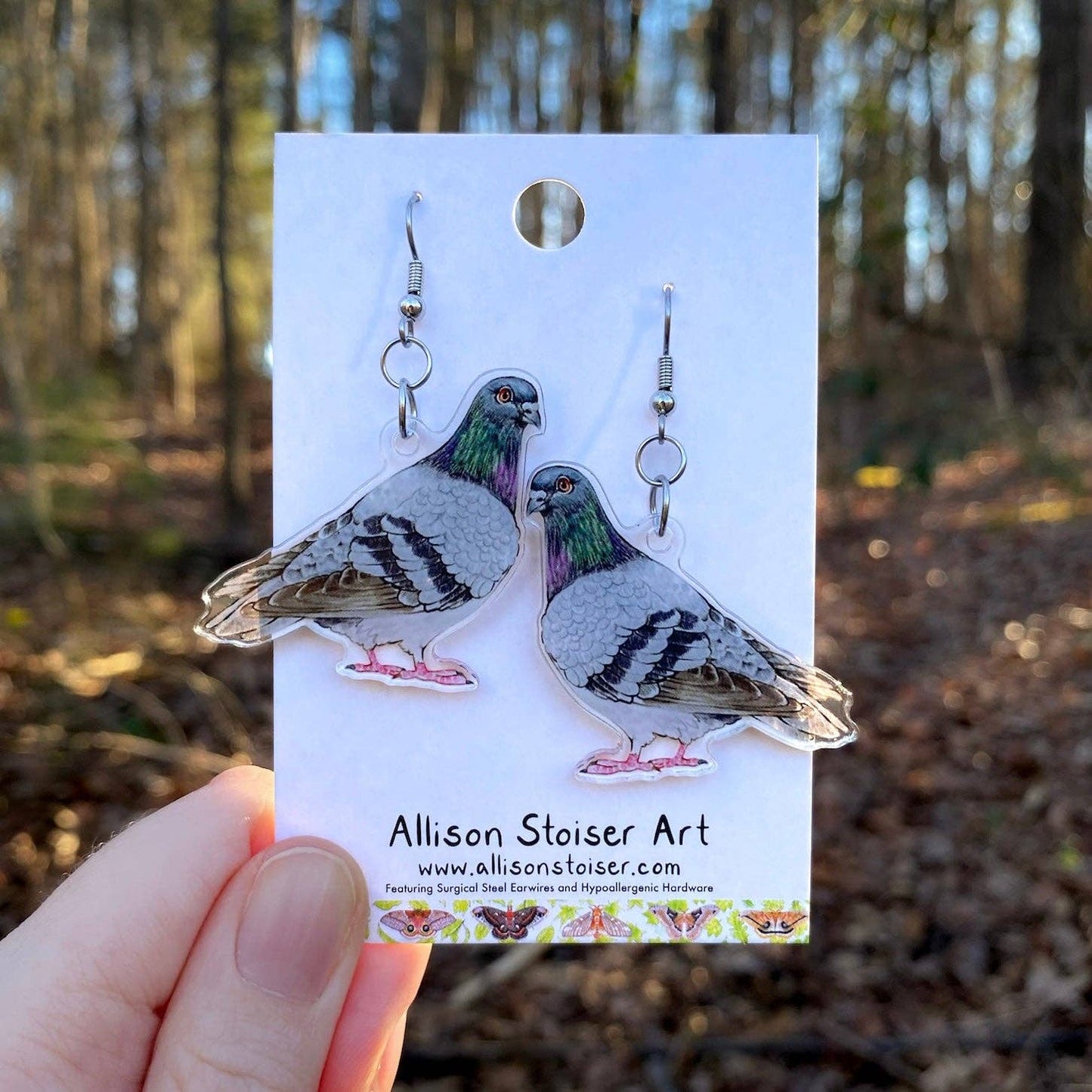 Acrylic Pigeon Earrings