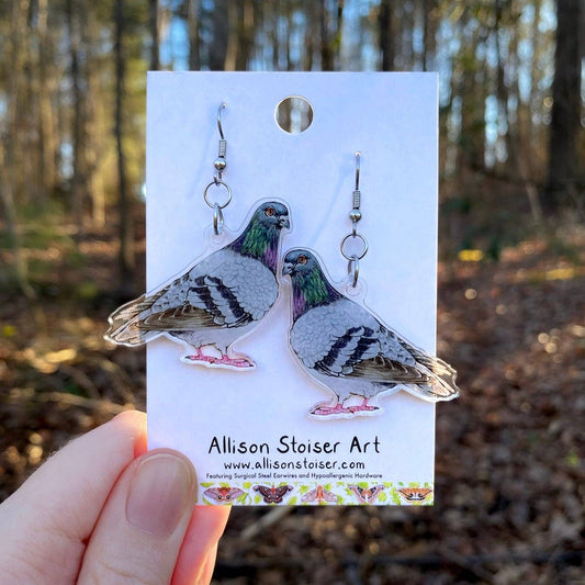 Acrylic Pigeon Earrings