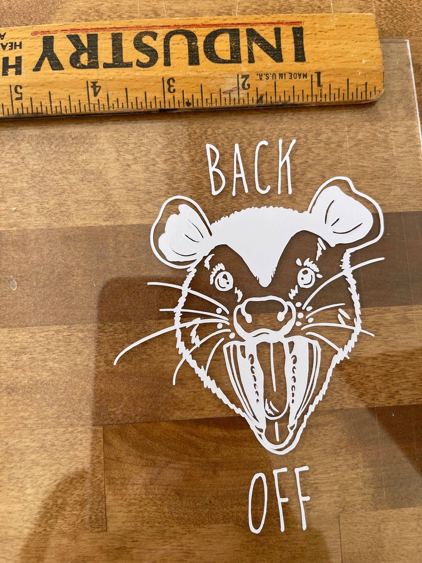 Back Off! Opossum Window Decal
