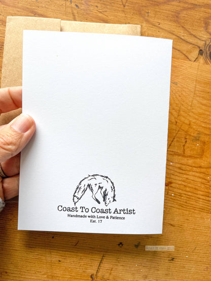 Birthday Hat Opossum Card and Envelope