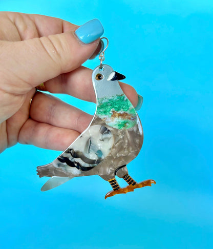 Pigeon Earrings