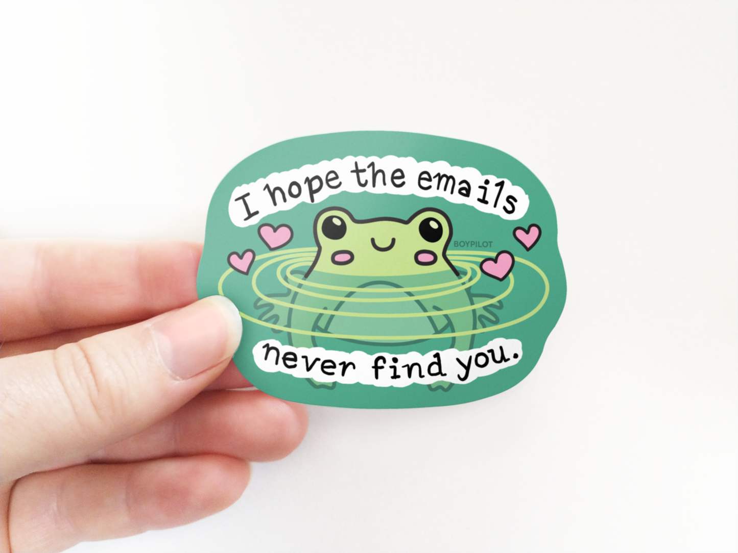 Safe From Emails Frog Vinyl Sticker