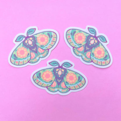 Moss Moth Vinyl Sticker
