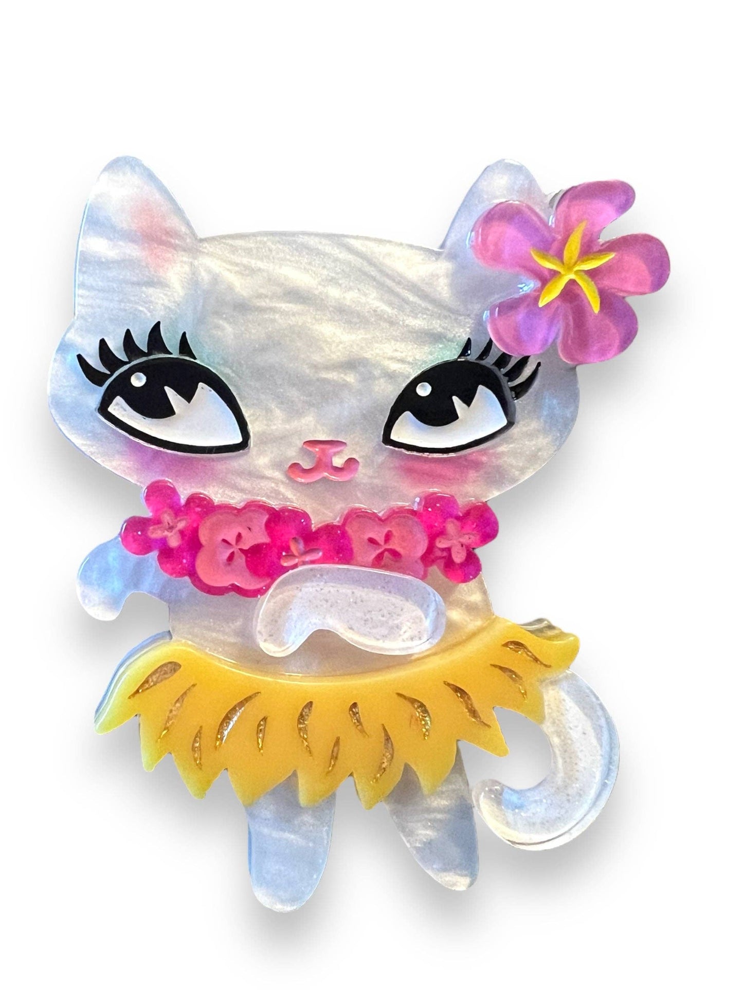 Tiki Hula Kitty Brooch