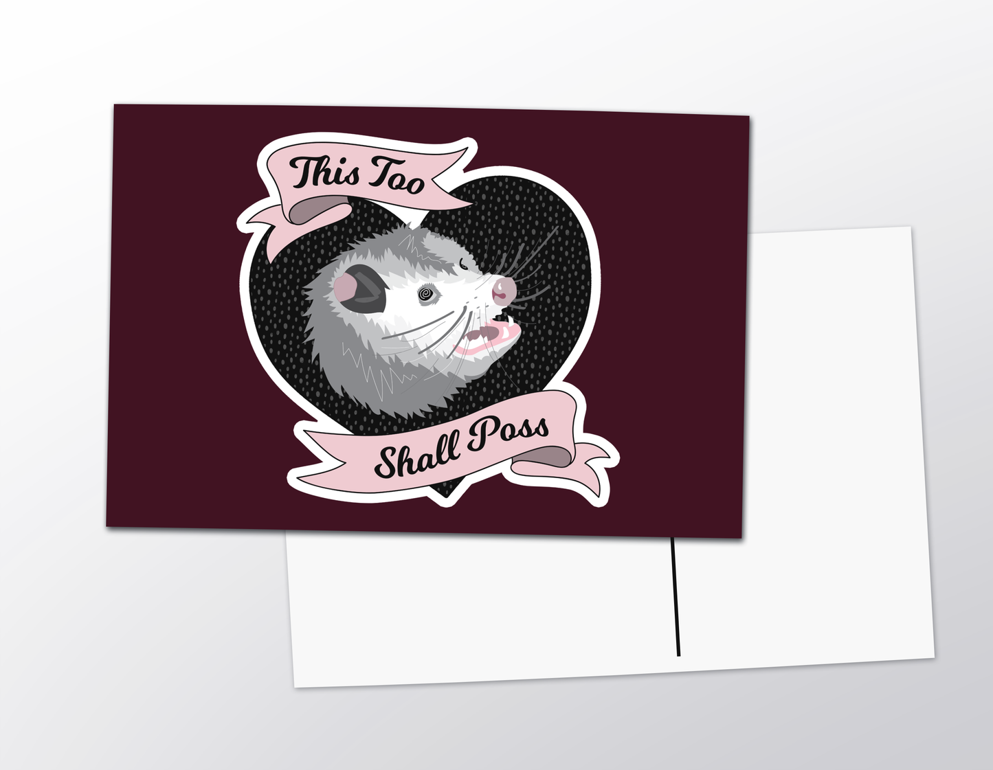 This Too Shall Poss Opossum Postcard