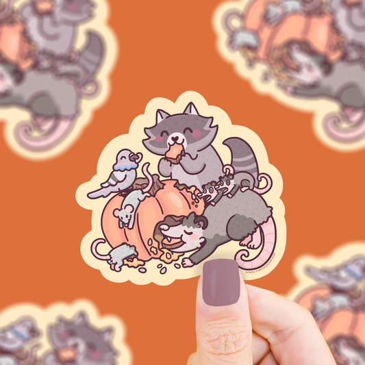 Trash Gang Pumpkin Feast Vinyl Sticker