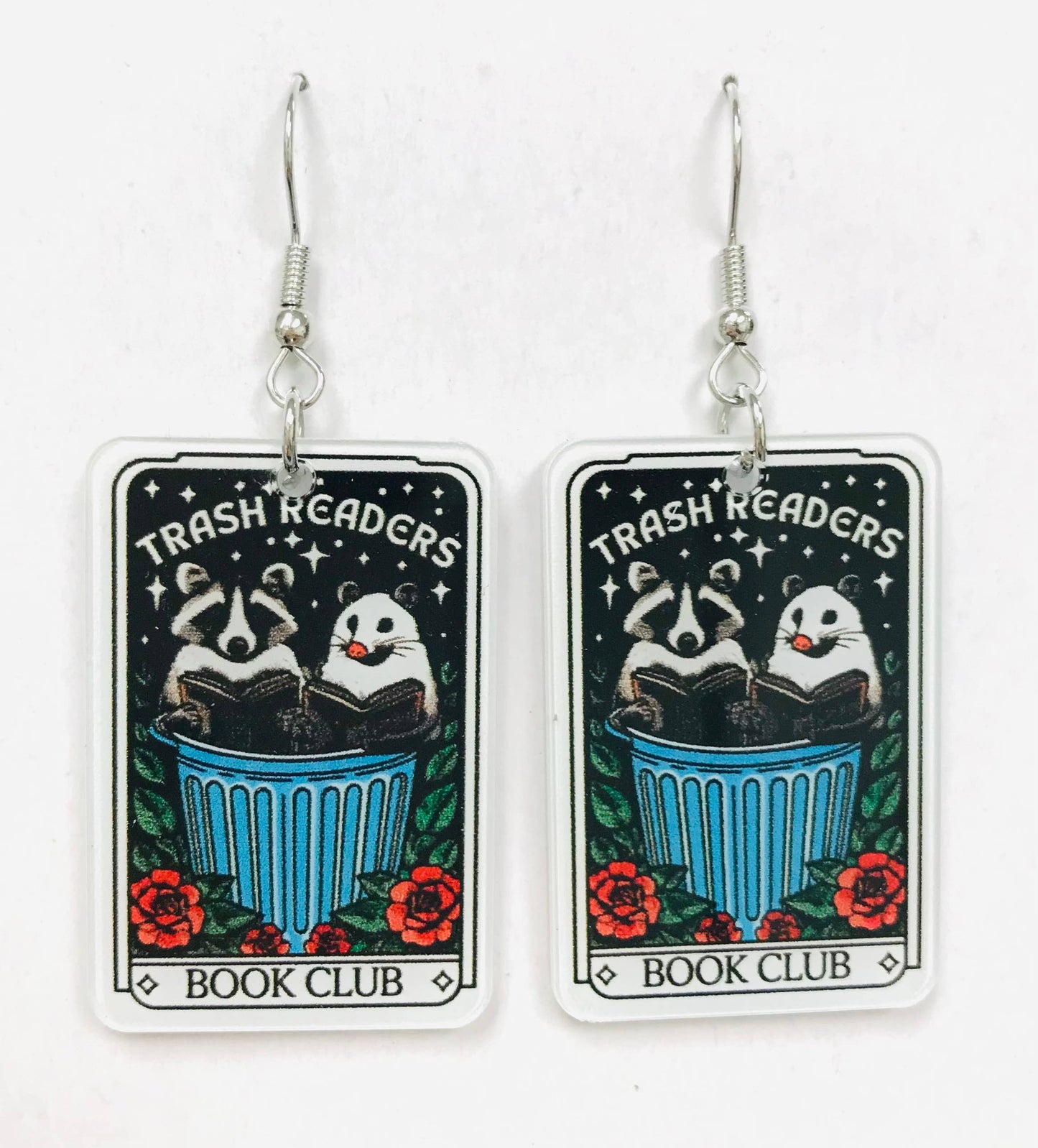 Trash Readers Book Club Acrylic Earrings