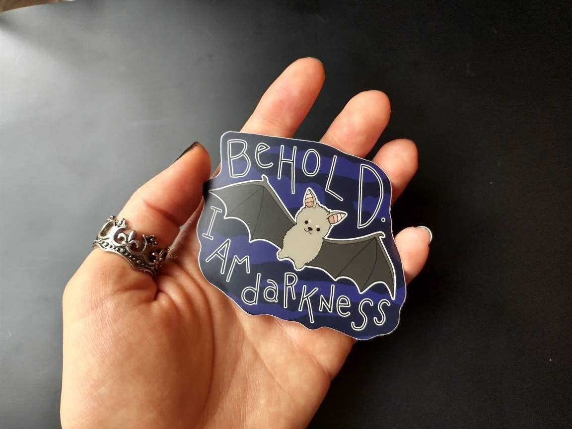 Behold I Am Darkness Baby Bat Vinyl Sticker