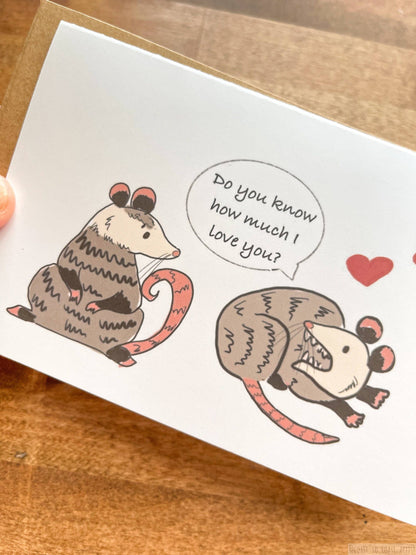 I Would Pretend To Die For You Opossum Card and Envelope