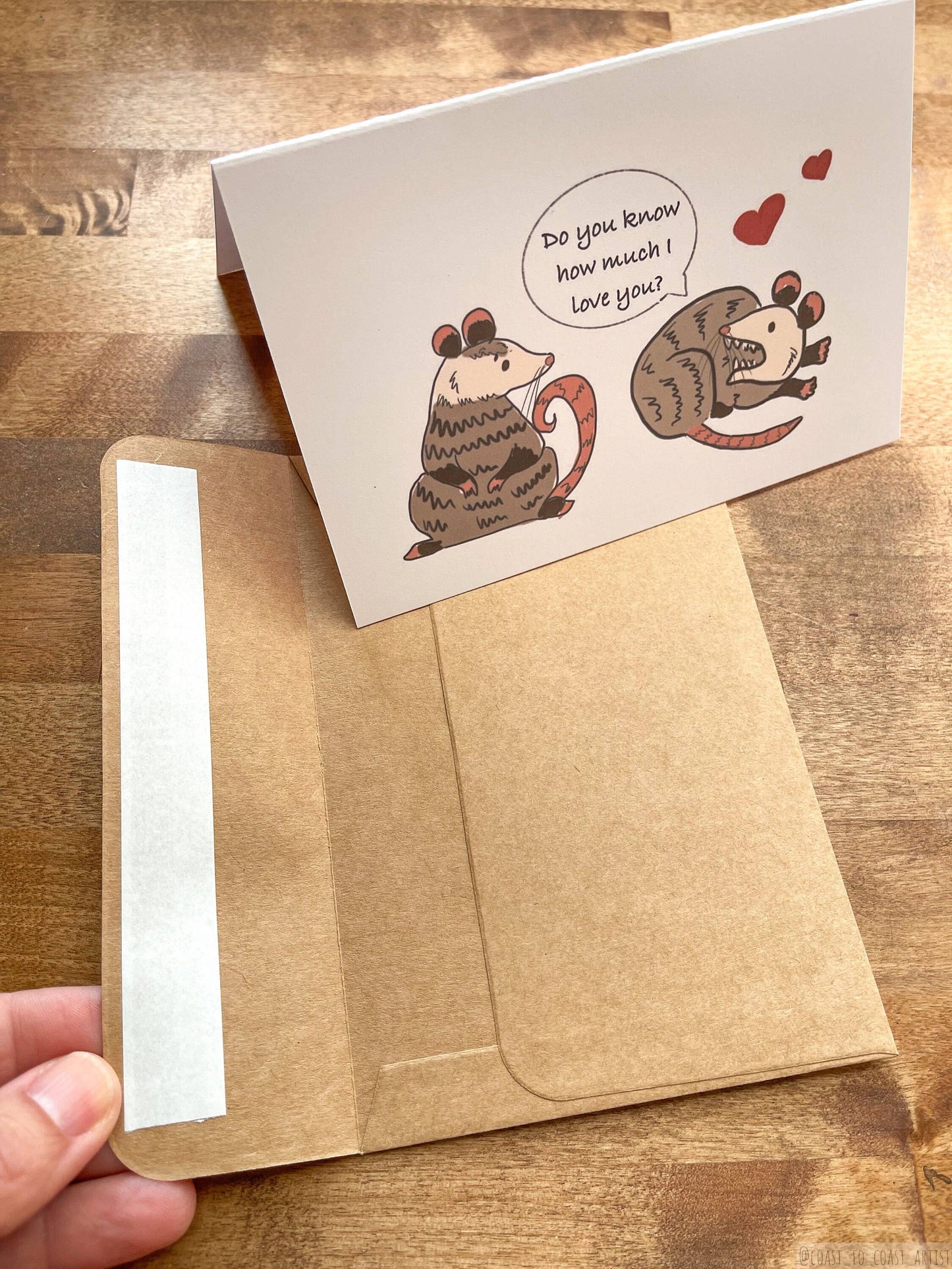 I Would Pretend To Die For You Opossum Card and Envelope