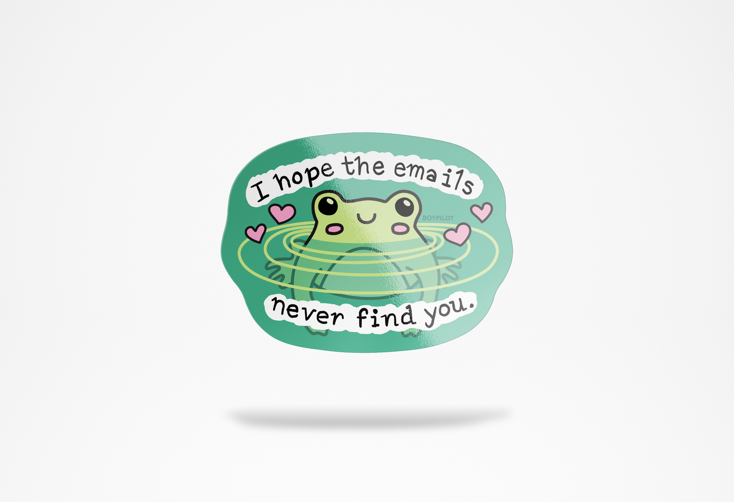 Safe From Emails Frog Vinyl Sticker
