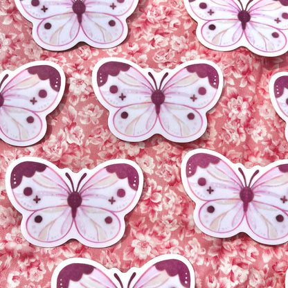 White Butterfly Vinyl Sticker