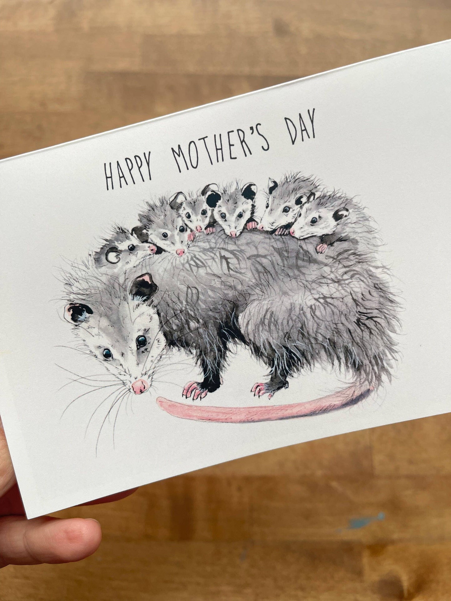 Happy Mother's Day Opossum Card and Envelope