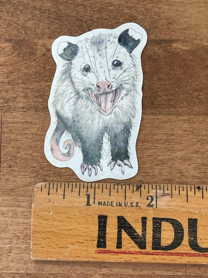 Smiling Opossum Joey Glitter Vinyl Sticker
