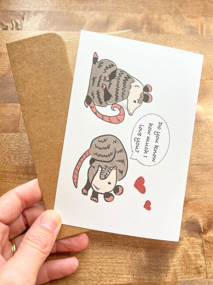 I Would Pretend To Die For You Opossum Card and Envelope