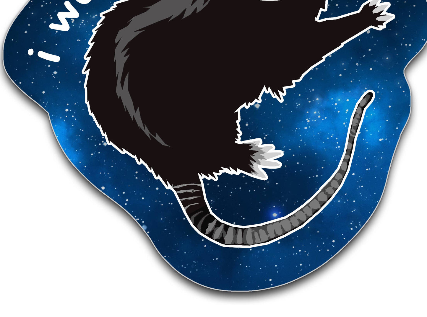 Introverted Space Opossum Vinyl Sticker