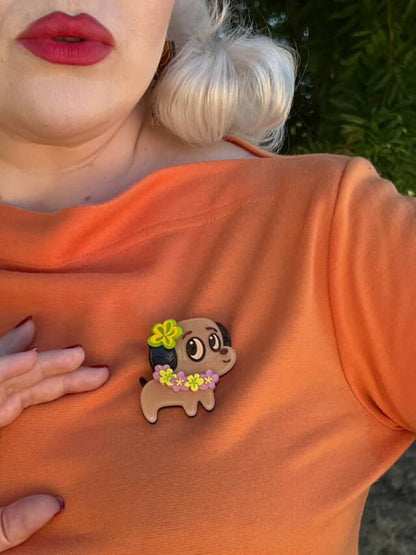 Polynesian Pup Mini Brooch