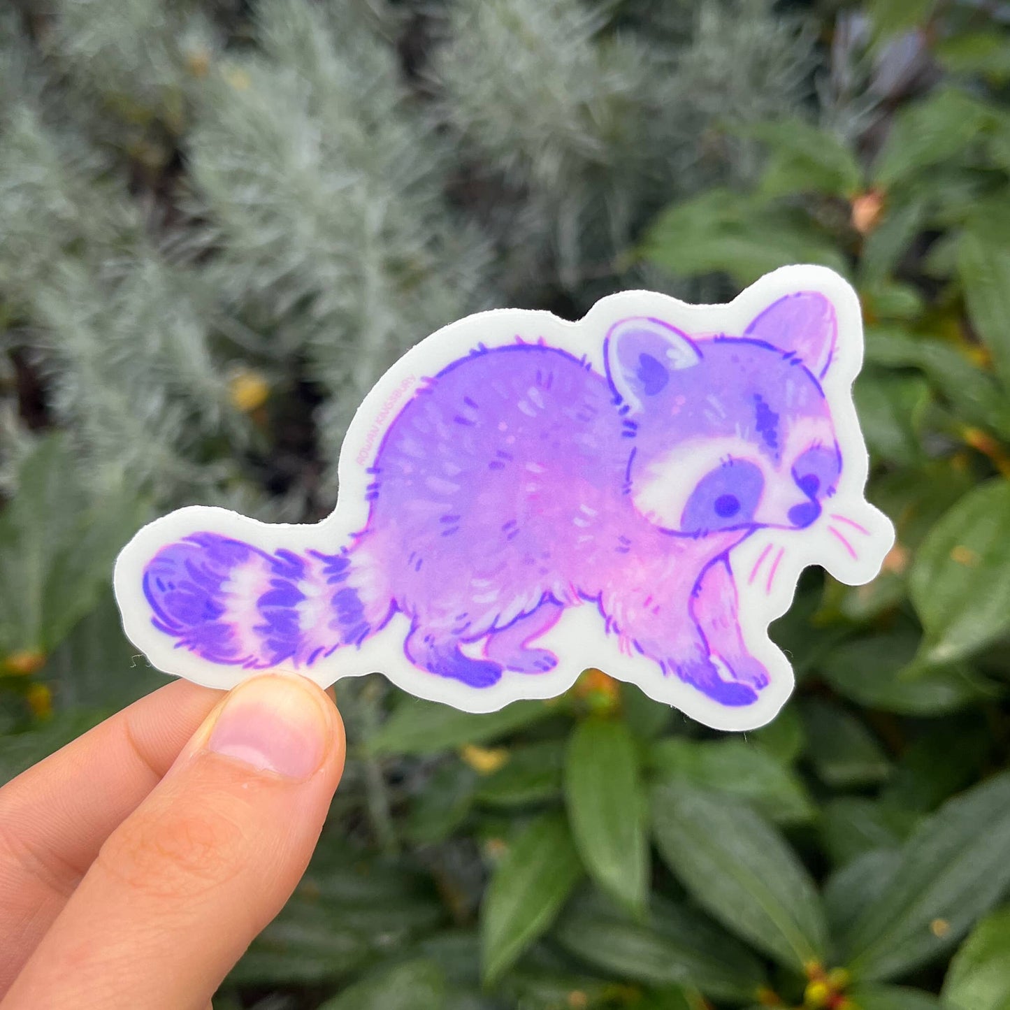 Glow-In-The-Dark Raccoon Vinyl Sticker
