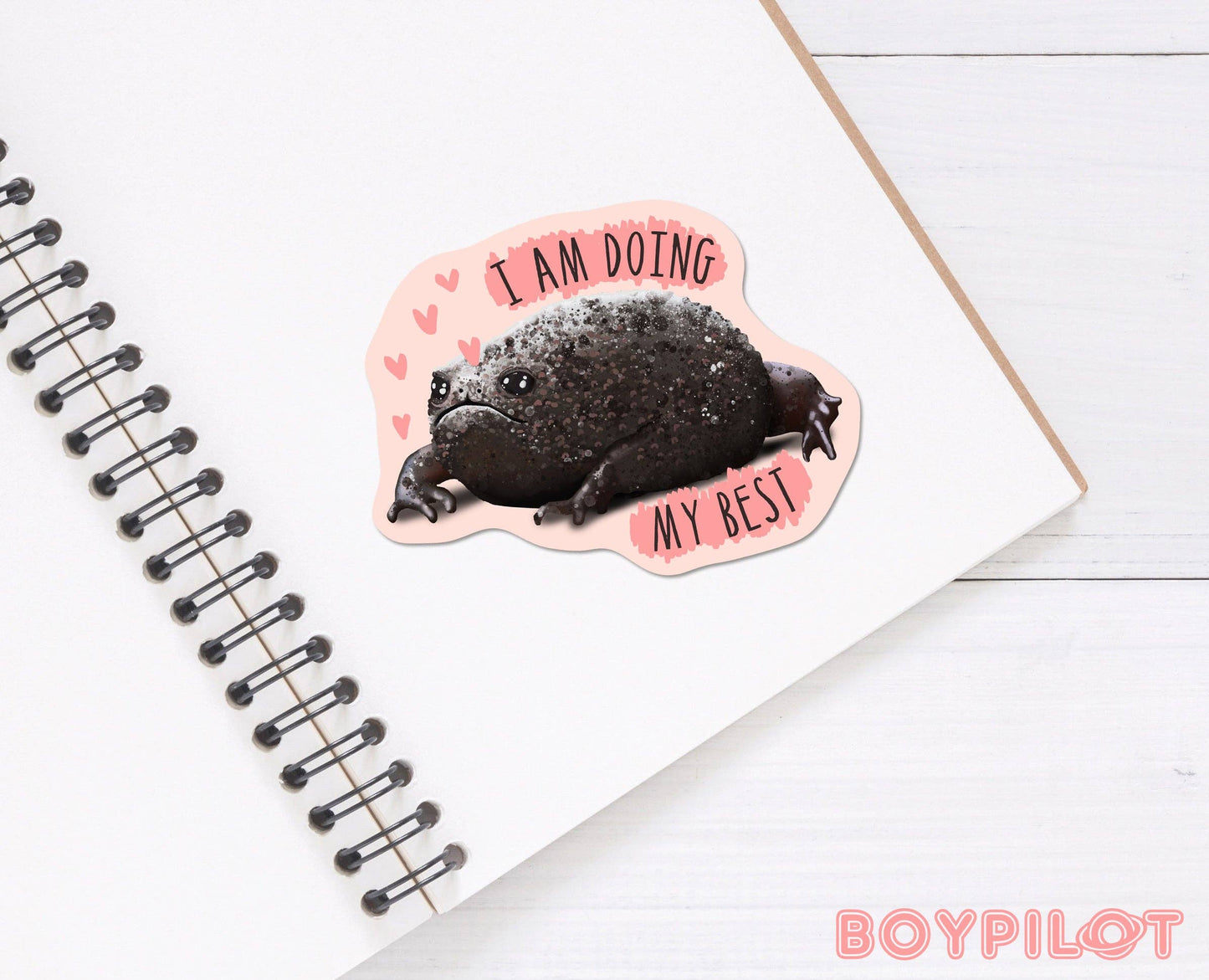 Doing My Best African Rain Frog Vinyl Sticker