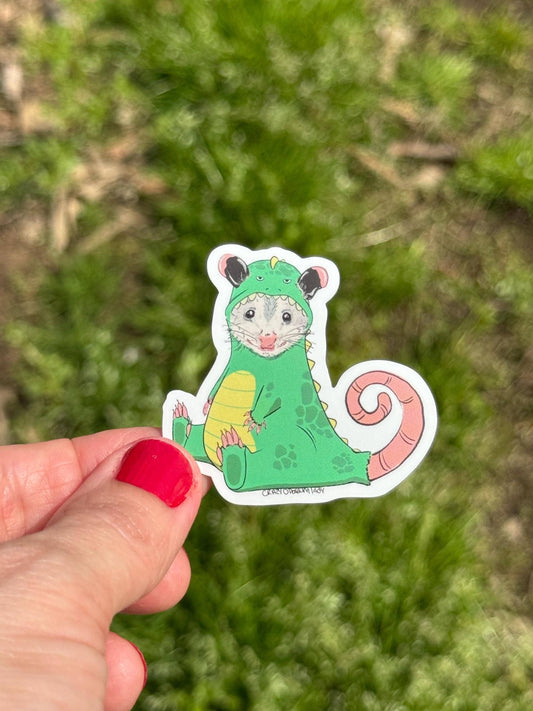 Dino Opossum Vinyl Sticker