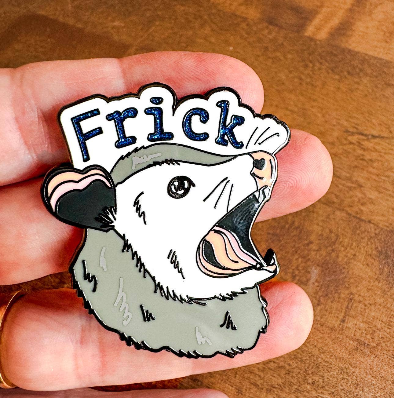 Frick Opossum Enamel Pin