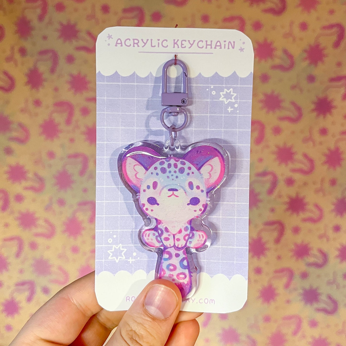 Snow Leopard Acrylic Keychain