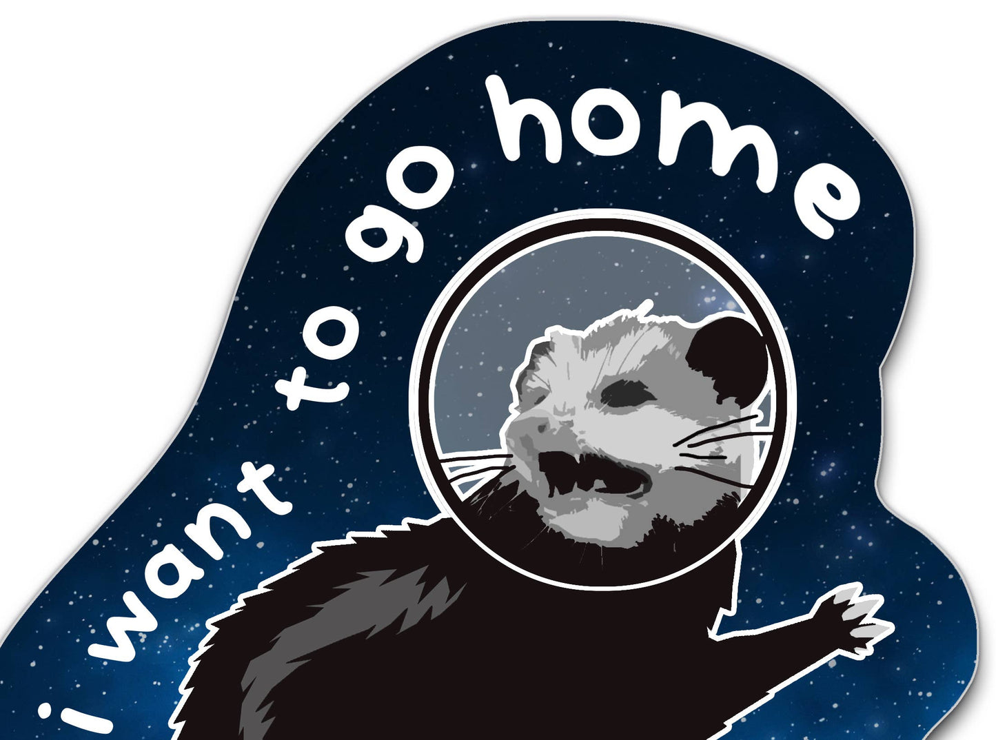 Introverted Space Opossum Vinyl Sticker