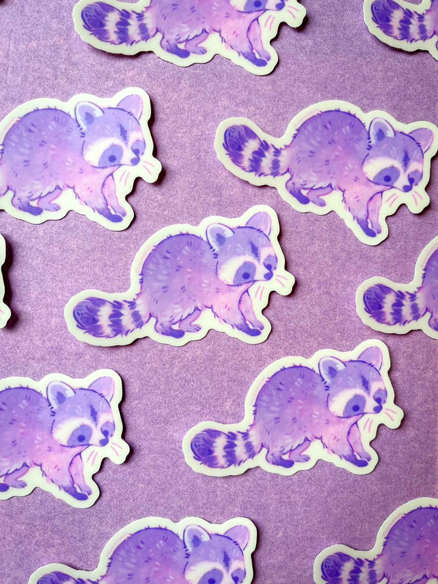 Glow-In-The-Dark Raccoon Vinyl Sticker