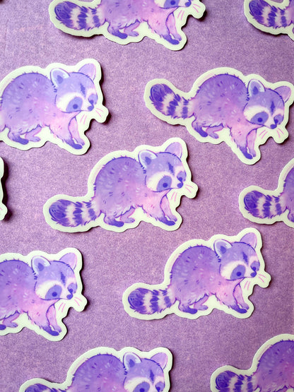 Glow-In-The-Dark Raccoon Vinyl Sticker