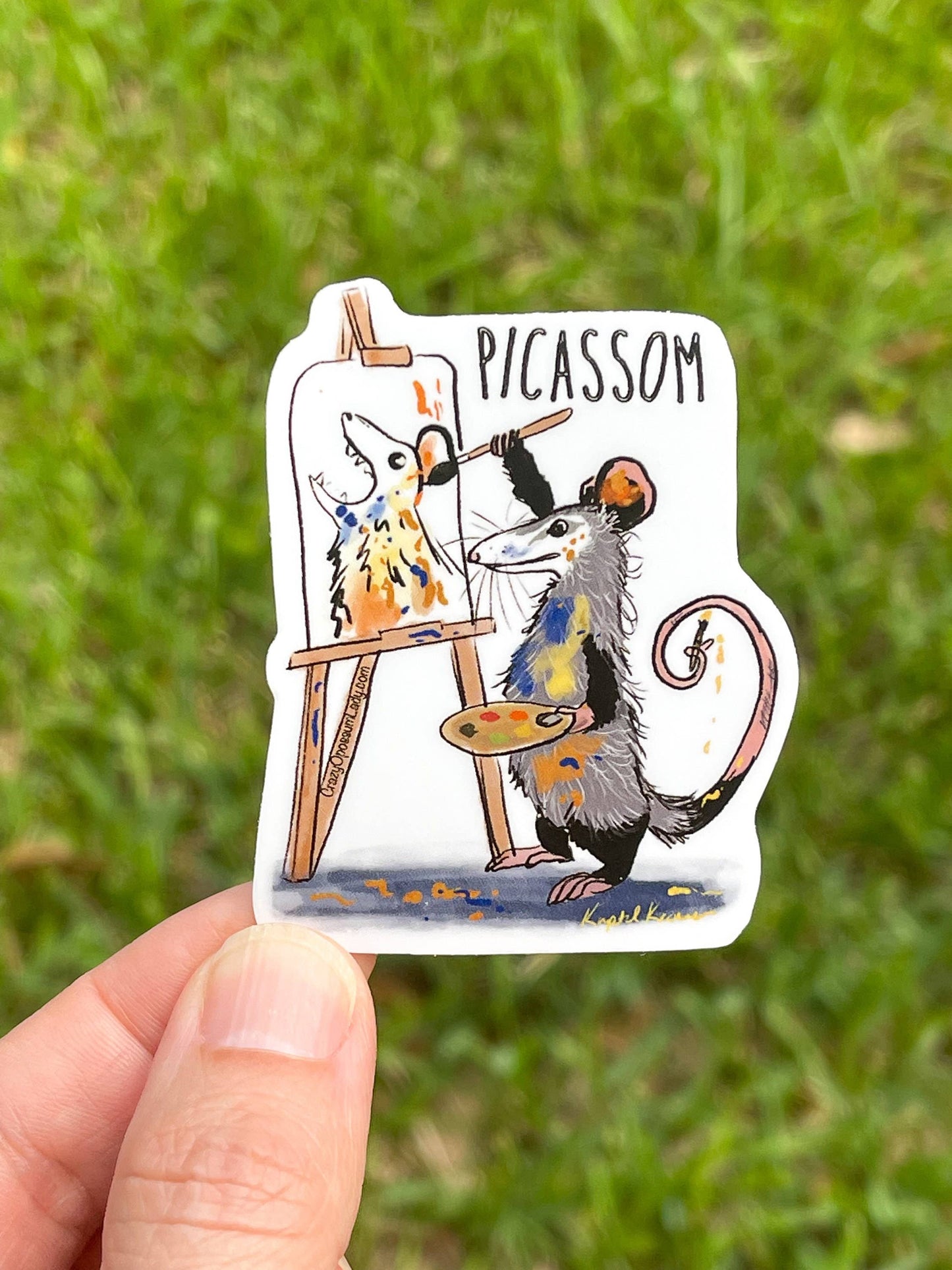 It's Picassom Opossum Vinyl Sticker