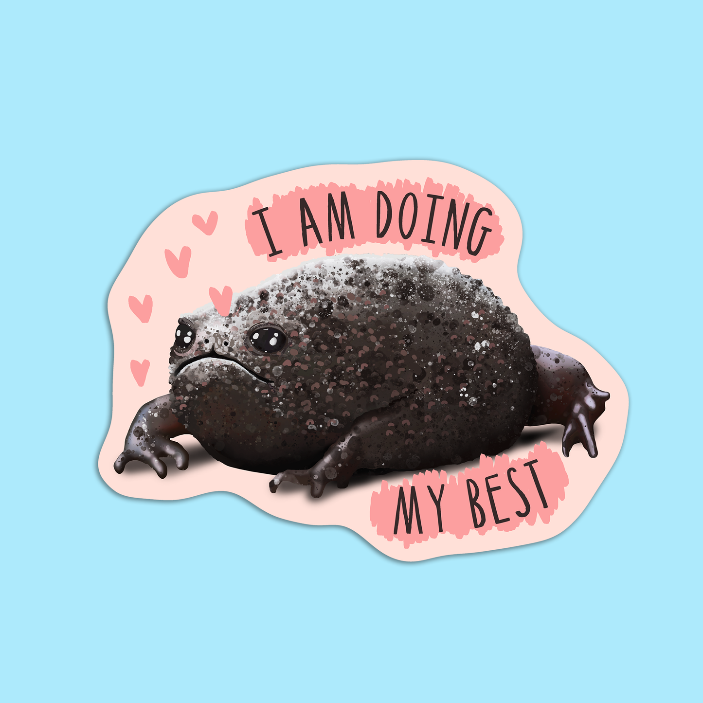 Doing My Best African Rain Frog Vinyl Sticker