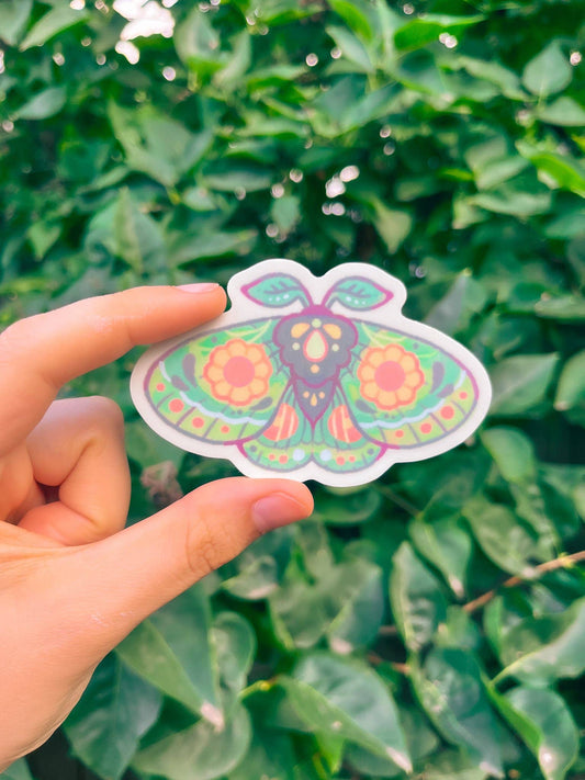 Moss Moth Vinyl Sticker