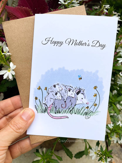 Happy Mother's Day #2 Opossum Card and Envelope