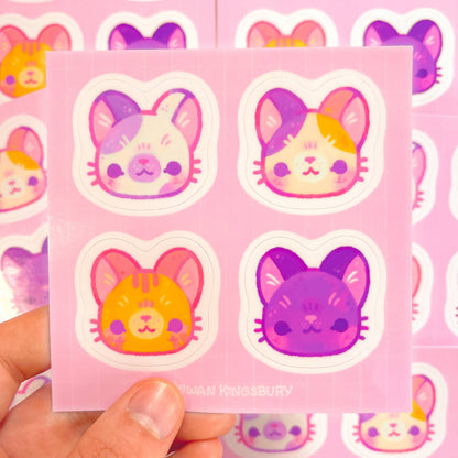 Kitty Face Vinyl Sticker Sheet